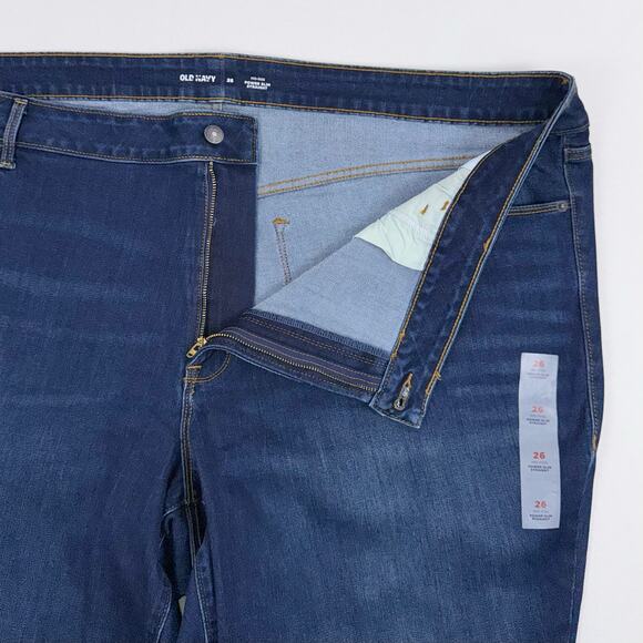 Old Navy Plus Women's Power Slim Mid Rise Straight Jean Size 26 3X Med Blue - Picture 3 of 15